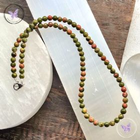 Unakite Small Bead Choker Necklace